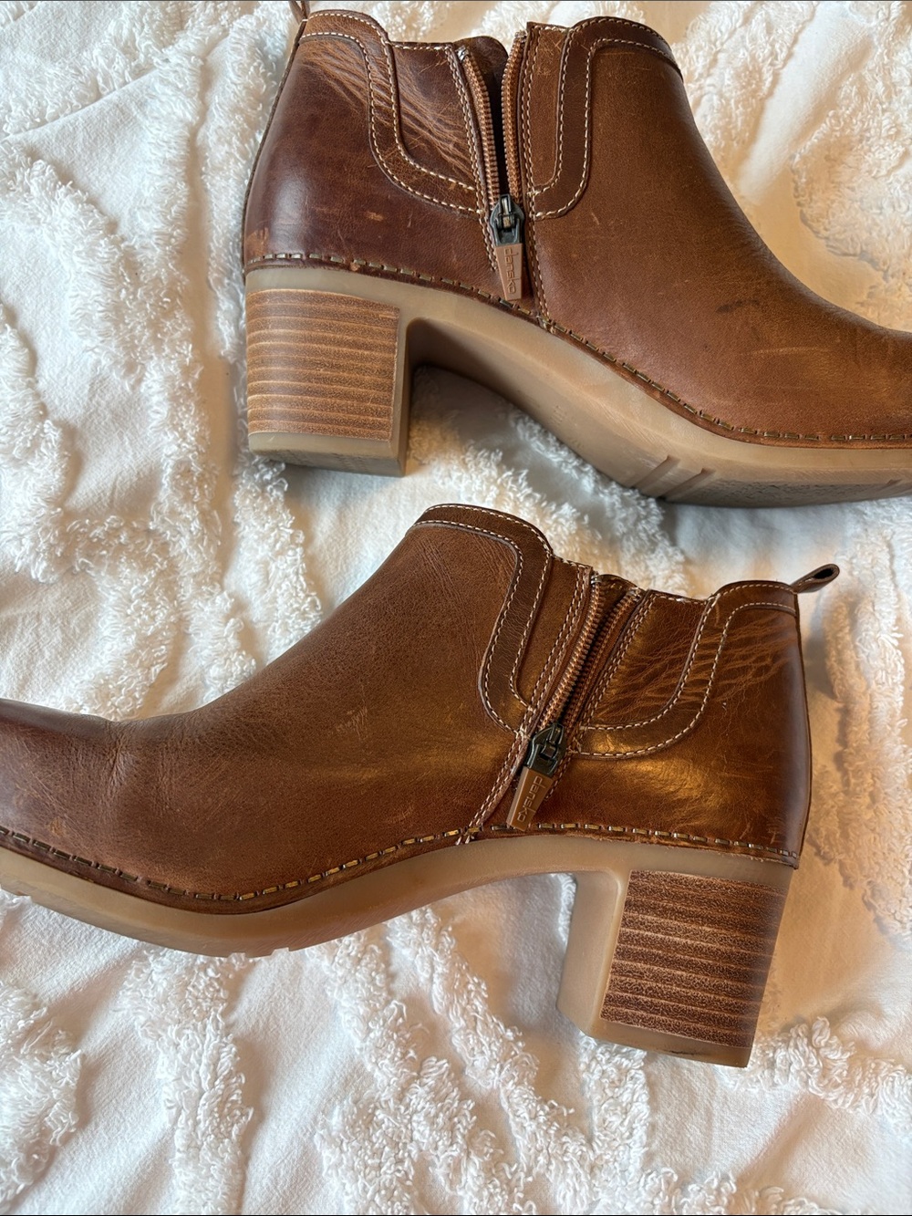 Women’s Brown Leather Ankle Booties - Classic Heeled Chelsea Style - Picture 3 of 8